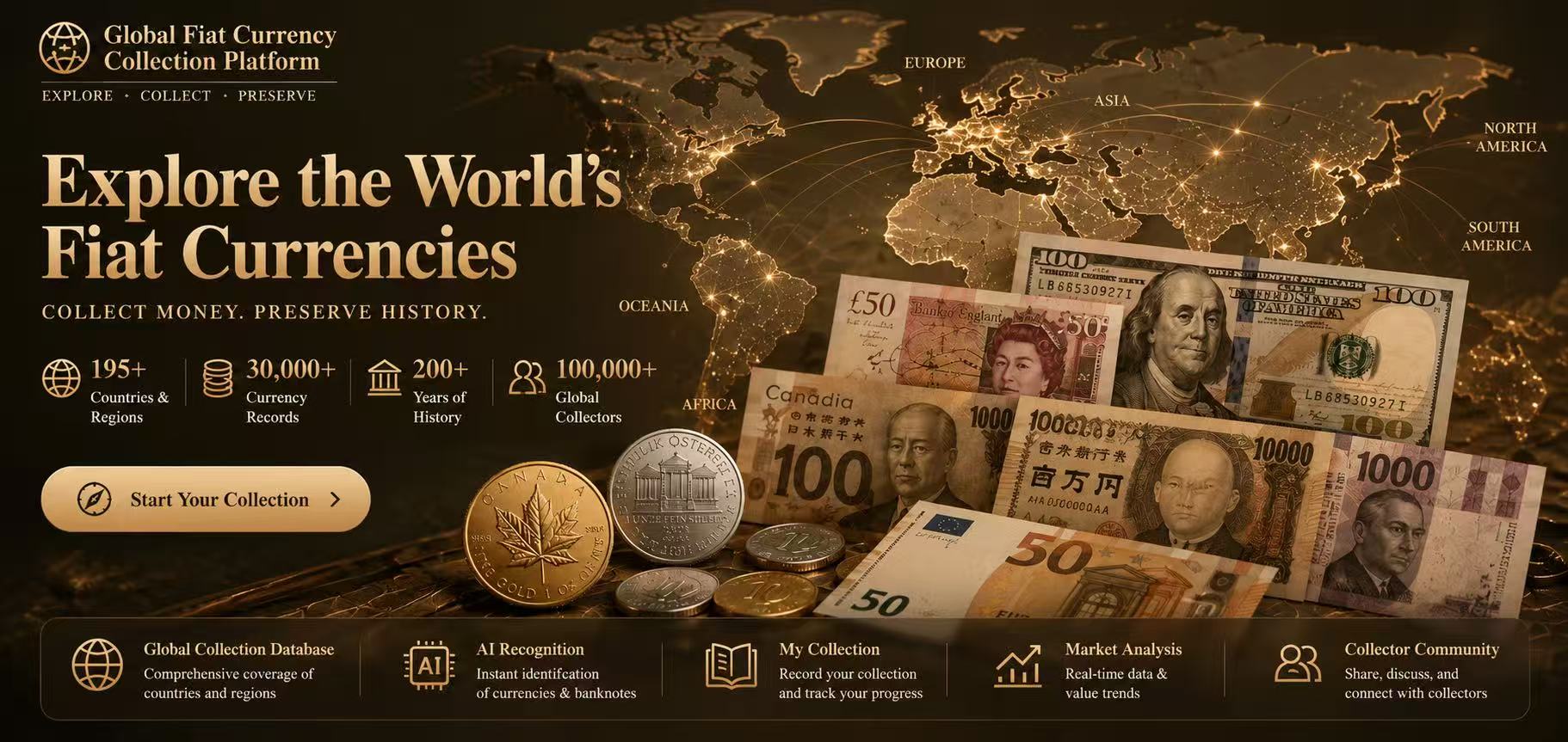 Global Fiat Currency Collection Platform